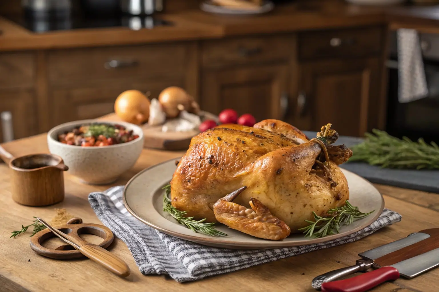 rotisserie-chicken-in-a-plate-in-kitchen